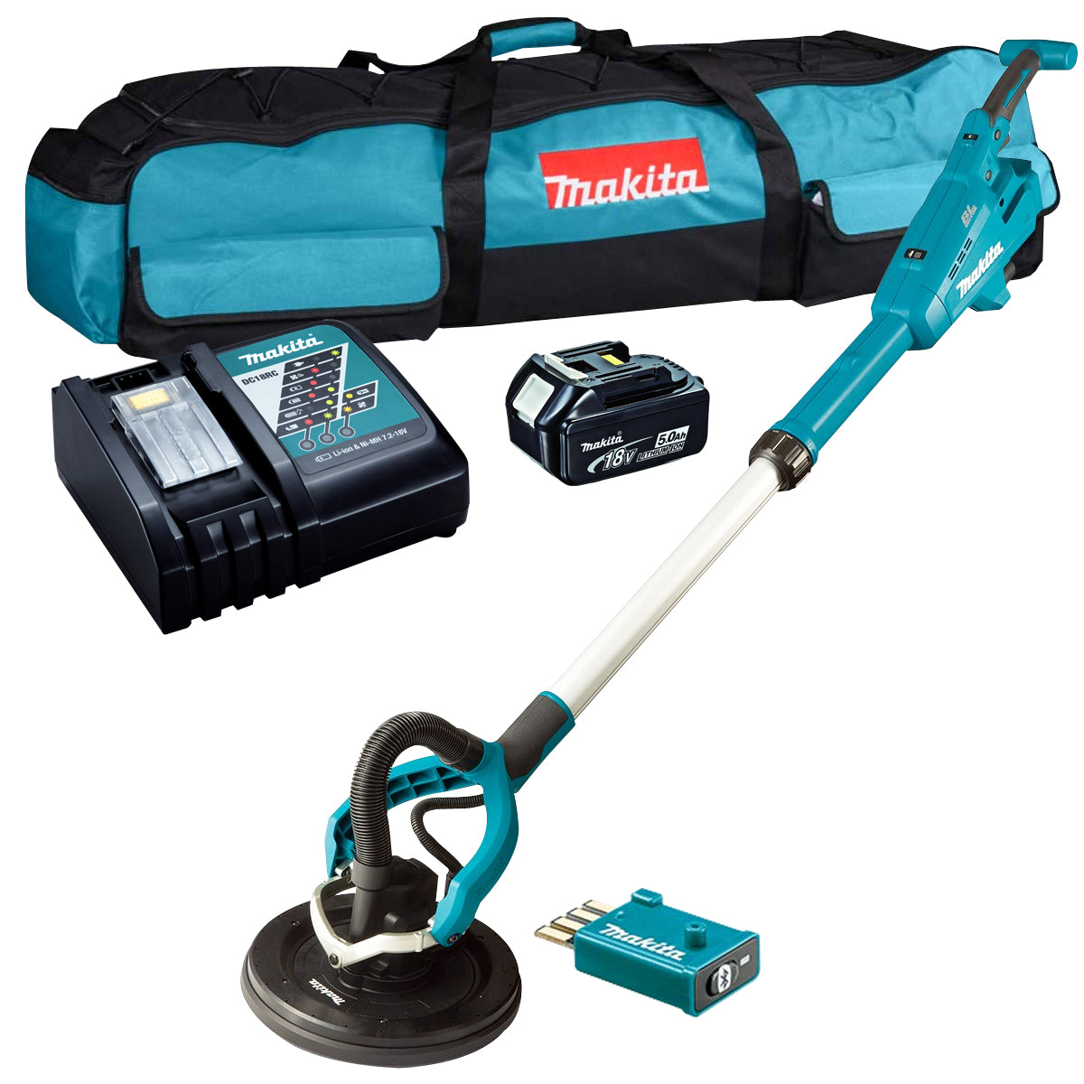 Makita DSL801ZU 18V 225mm AWS Brushless Drywall Sander with 1 x 5.0Ah Battery & Charger