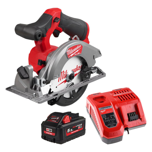 Milwaukee M12FCS442-0 12V Fuel Brushless 140mm Circular Saw with 1 x 5.5Ah Battery & Charger