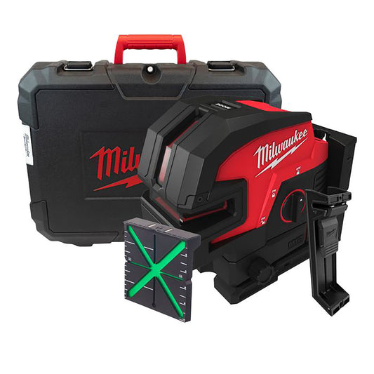 Milwaukee M12CLL4P-0C 12V Cross Line Laser with 4 Points Body Only in Carry Case 4933479202