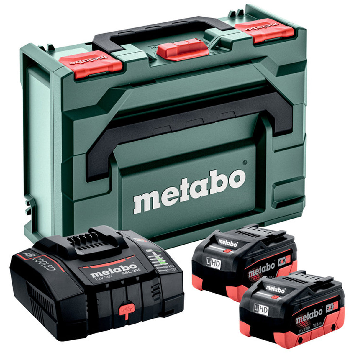Metabo Basic Set 12-36V 2 x 10.0Ah LiHD Battery with ASC 290 AIR COOLED Charger & Metabox 685304380
