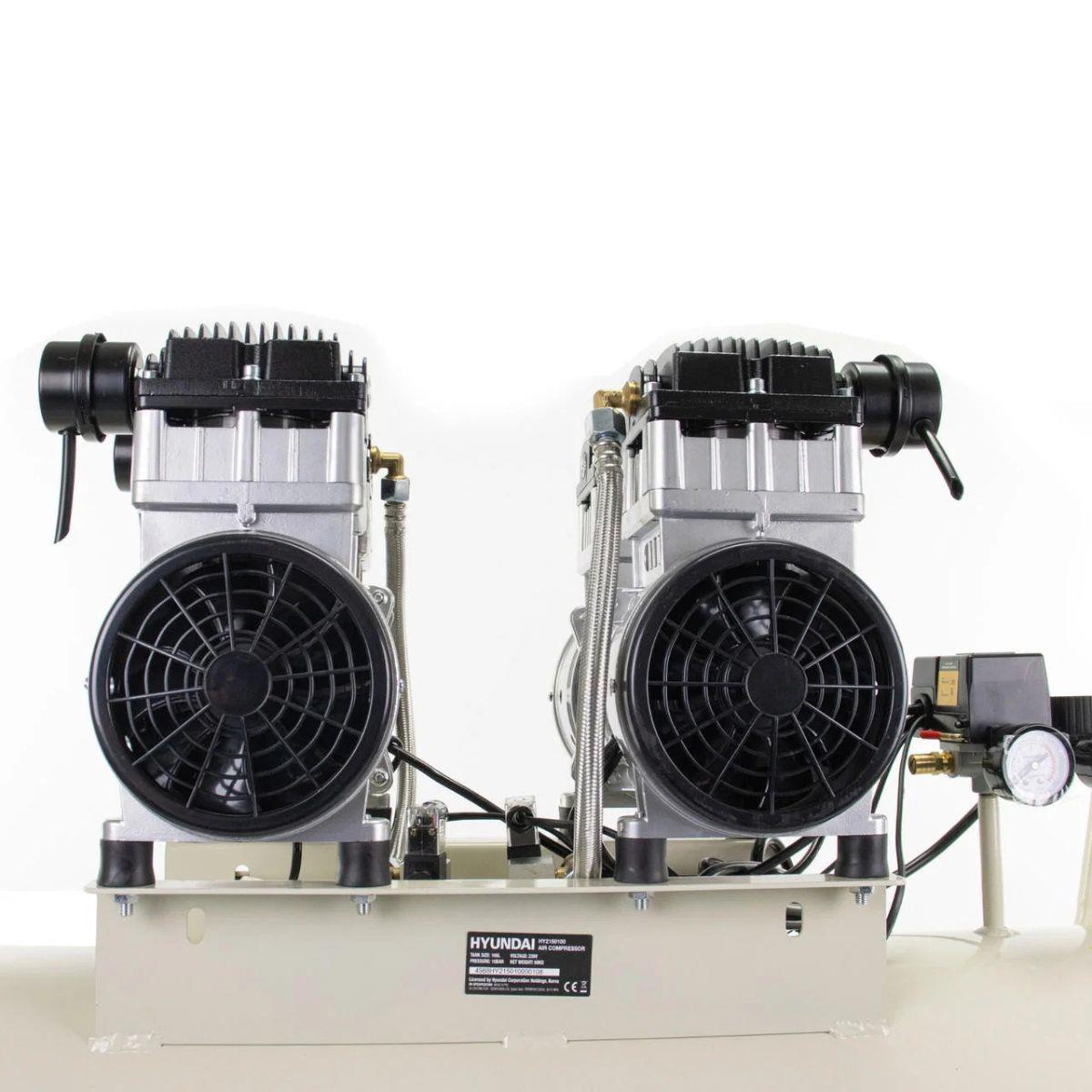 Hyundai HY2150100 100L Oil Free Low Noise Electric Air Compressor 145psi Direct Drive 1500W/230V