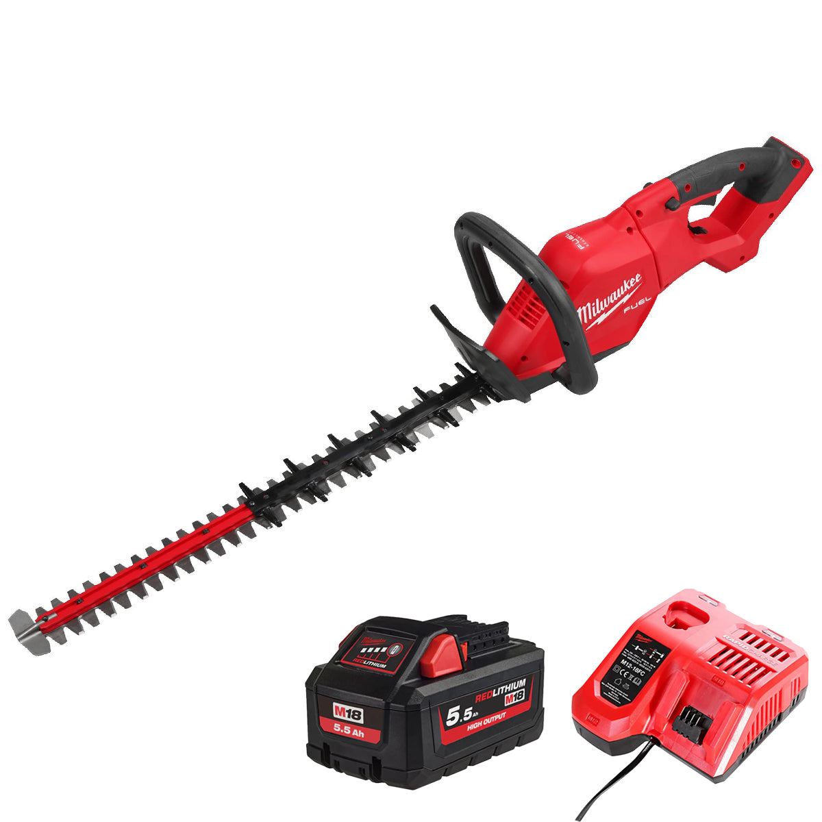 Milwaukee M18FHET60G2-0 18V FUEL Brushless 60cm Hedge Trimmer with 1 x 5.5Ah Battery & Charger
