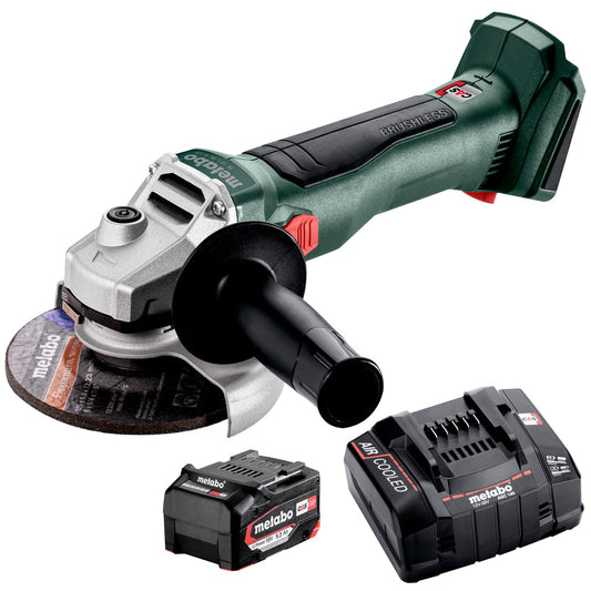 Metabo W 18 L BL 9-125 18V Brushless 125mm Angle Grinder with 1 x 5.2Ah Battery & Charger