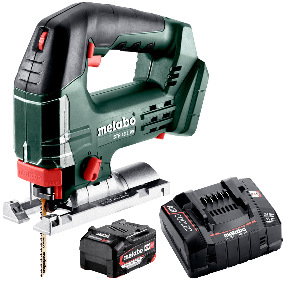 Metabo STB 18 L 90 18V Top Handle Jigsaw with 1 x 5.2Ah Battery & Charger