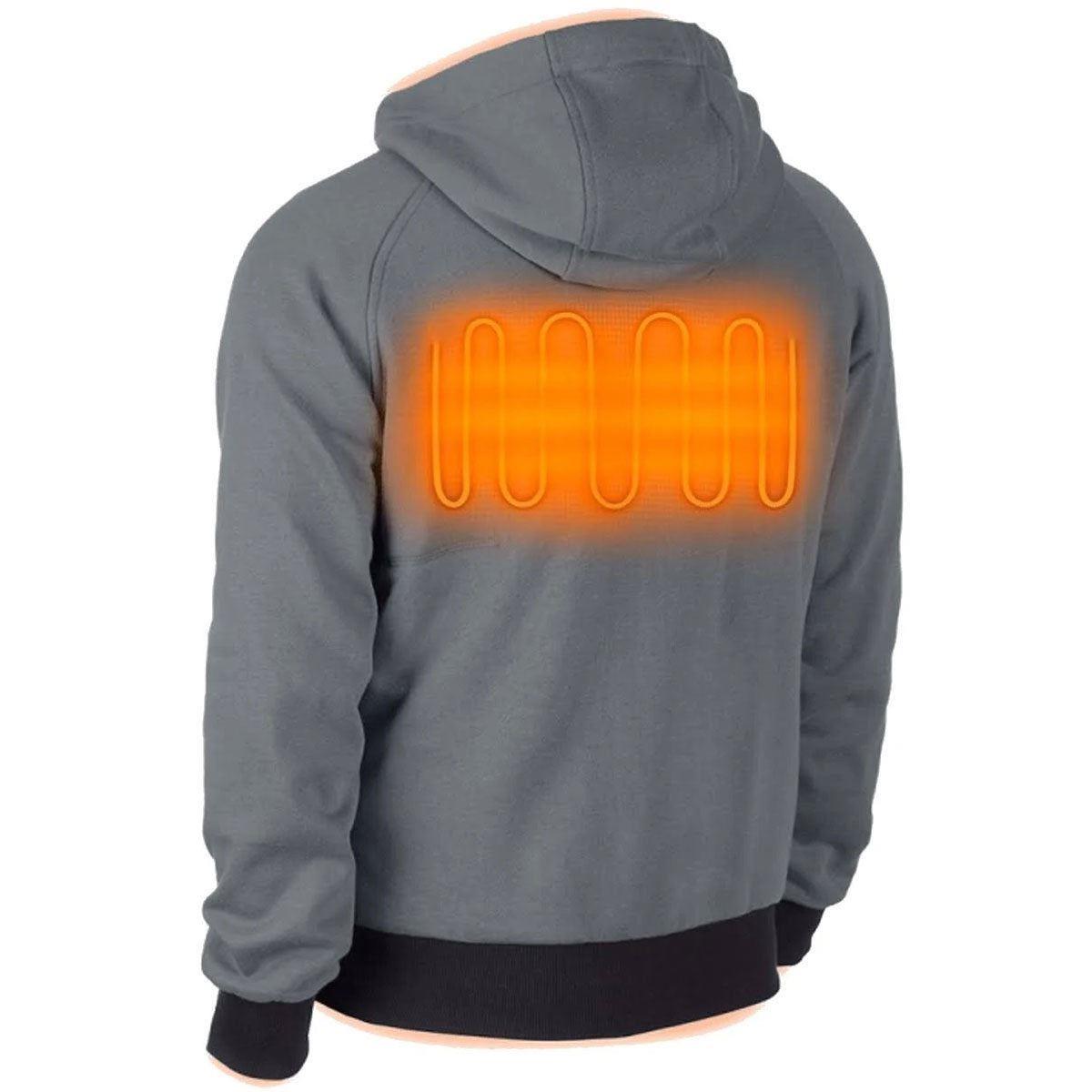 Milwaukee M12 12V Grey Heated Hoodie XL Extra Large with 1 x 2.0Ah Battery & Charger