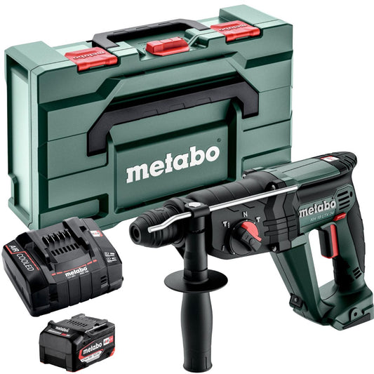 Metabo KH 18 LTX 24 18V SDS+ Combination Hammer with 1 x 5.2Ah Battery Charger & Metabox