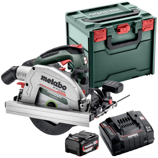 Metabo KS 18 LTX 66 BL 18V Brushless 165mm Circular Saw with 1 x 5.2Ah Battery Charger & Metabox