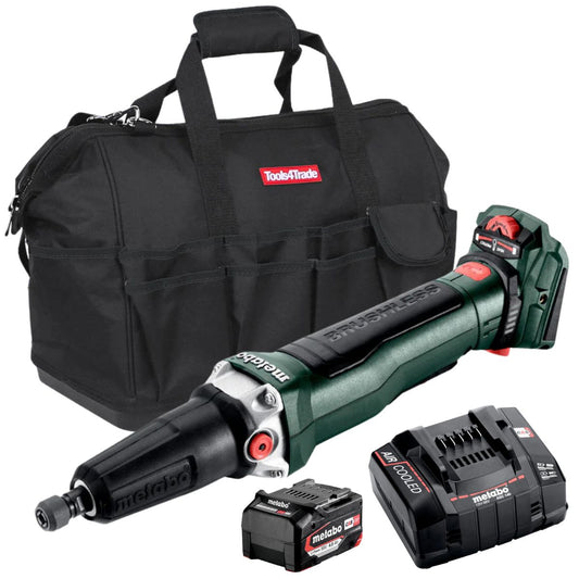 Metabo GVPB 18 LTX BL 11-28 18V Brushless Die Grinder with Paddle Switch with 1 x 4.0Ah Battery Charger & Bag