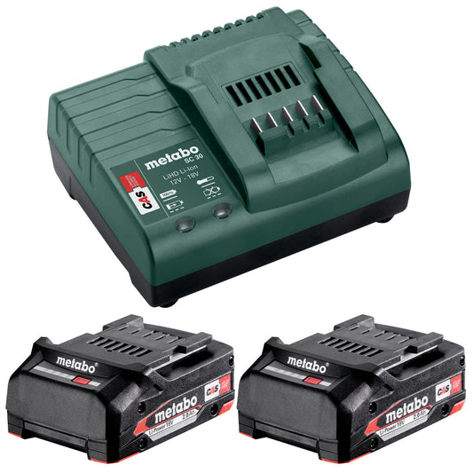 Metabo Basic Set 18V 2 x 2.0Ah LiPOWER Battery with SC 30 Charger 685161000