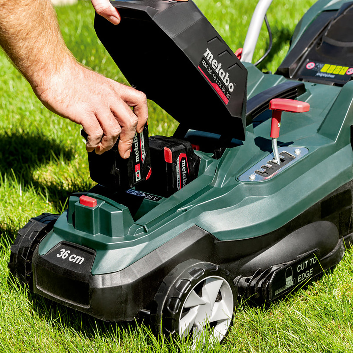 Metabo RM 36-18 LTX BL 36 36V Brushless Lawn Mower with 2 x 4.0Ah Battery & Charger