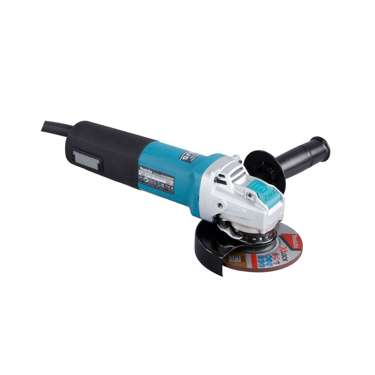 Makita GA5080RX05/2 125mm Corded Angle Grinder 240V Heavy-Duty Grinder for Precision Cutting & Grinding