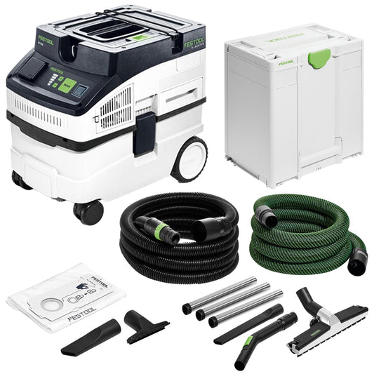 Festool CLEANTEC CT 15 Mobile Dust Extractor 15L 230V GB - 578329 With Floor Cleaning Set 577259