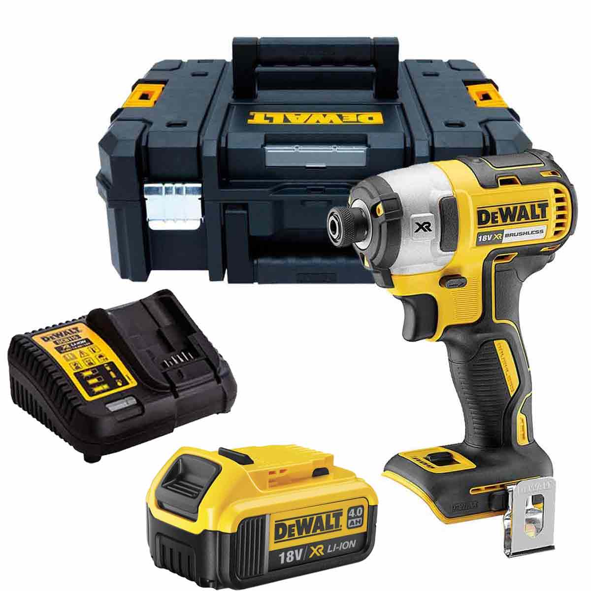 Dewalt DCF887N 18V Brushless Impact Driver with 1 x 4.0Ah Batteries & Charger in TSTAK