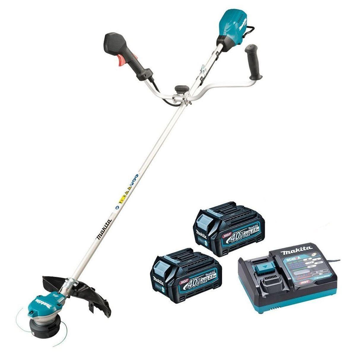 Makita UR002GD201 40V XGT Brushless Brush Cutter 350mm With 2 x 2.5Ah Batteries & Charger Item Condition Damaged Box