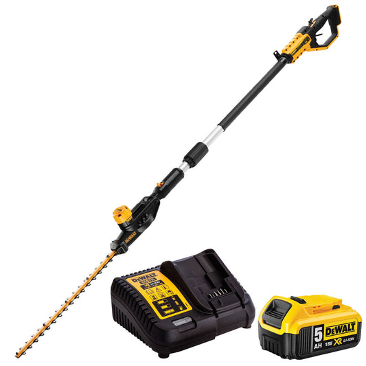 Dewalt DCMPH566N-XJ XR 18V 55cm Pole Hedge Trimmer with 1 x 5.0Ah Battery & Charger