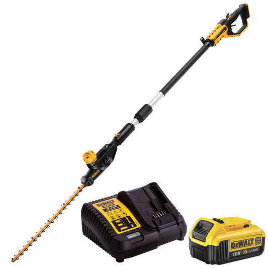 Dewalt DCMPH566N-XJ XR 18V 55cm Pole Hedge Trimmer with 1 x 4.0Ah Battery & Charger
