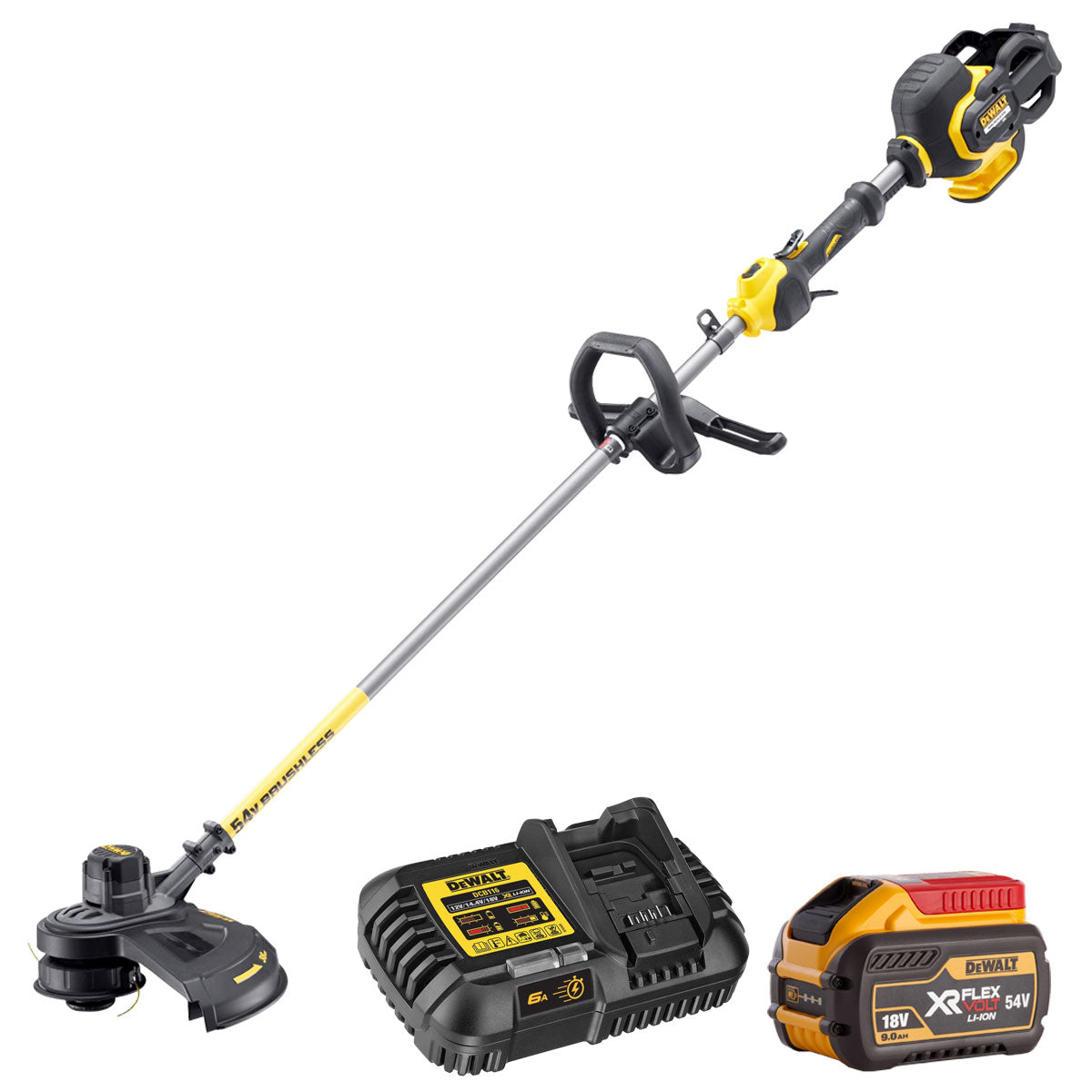 Dewalt DCM571N 54V Flexvolt Brushless Trimmer Cutter with 1 x 9.0Ah Battery & Charger