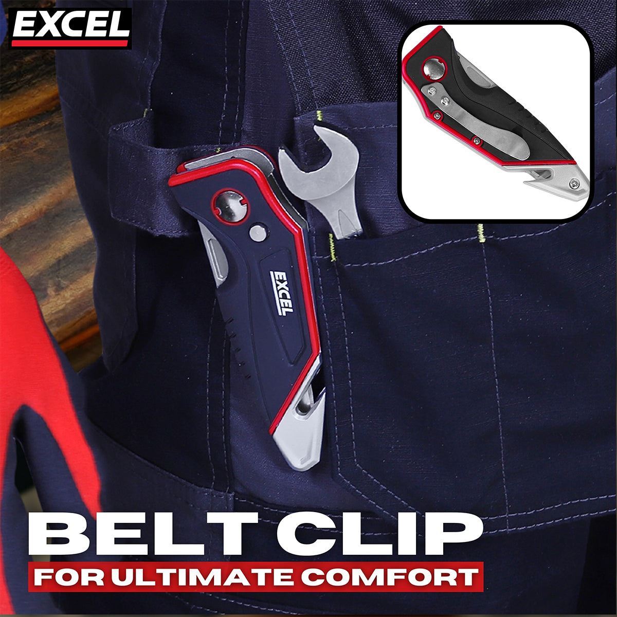 Excel Folding Utility Knife & 5 Blades with Dispenser 100 Piece