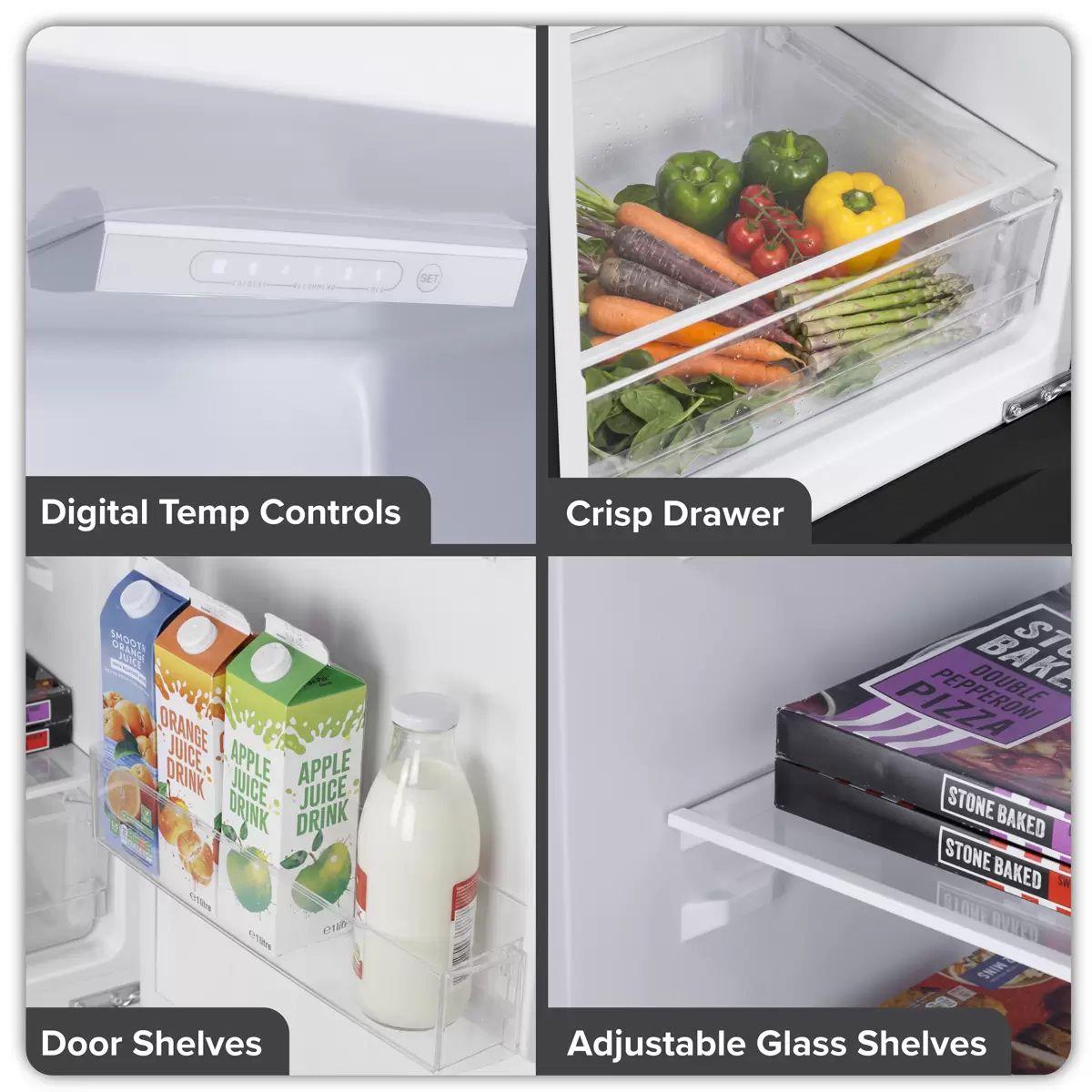Sealey DH327 Baridi 60/40 Smart Frost Fridge Freezer 227L Capacity Black 230V