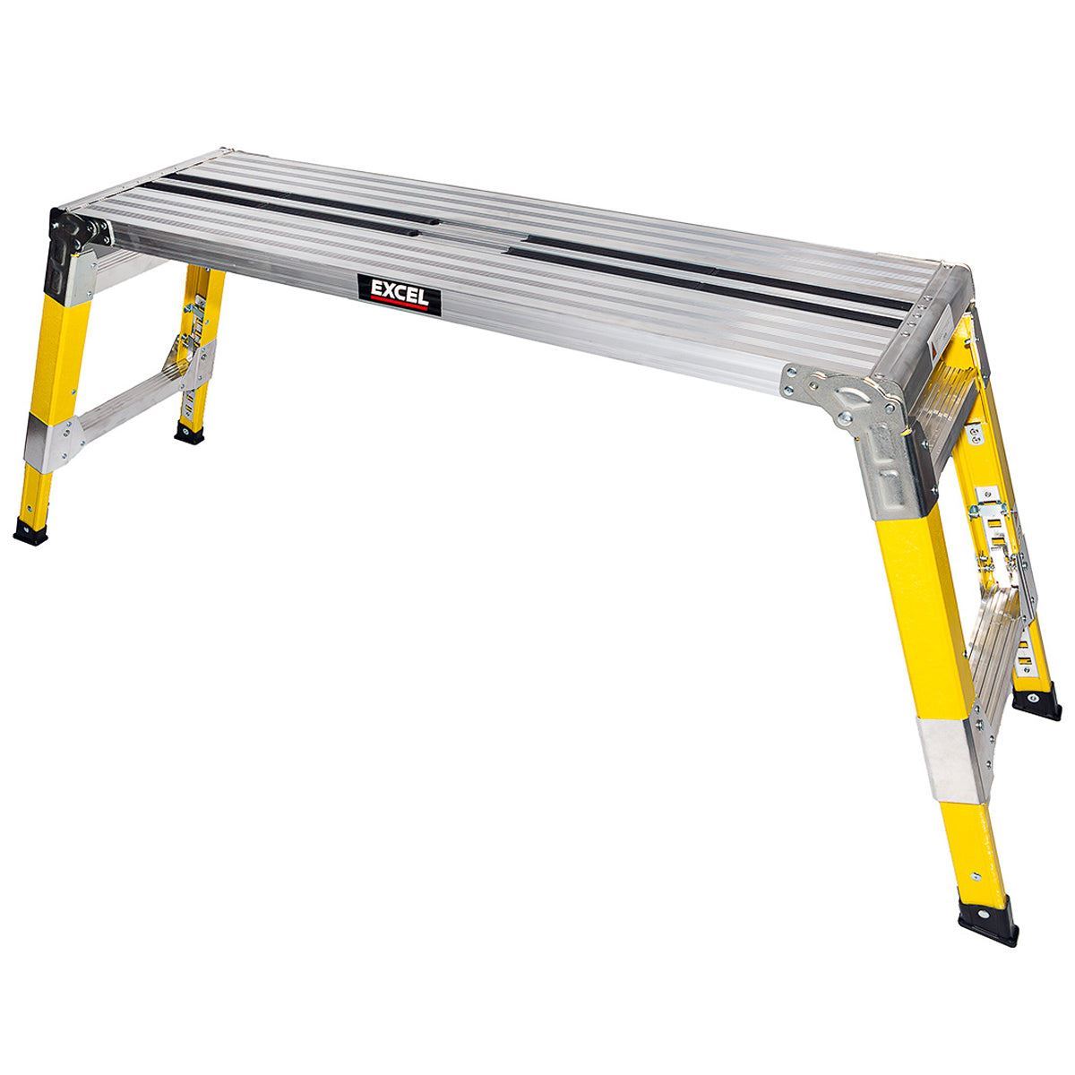 Excel Fibreglass Work Bench Platform Adjustable Height Heavy Duty Folding Hop Up - 1200 x 350 mm Pack of 2