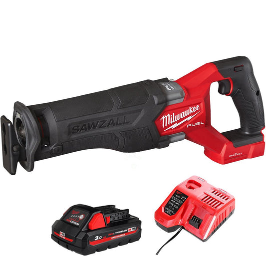 Milwaukee M18ONEFSZ-0 M18 FUEL 18V ONE-KEY Sawzall with 1 x 3.0Ah Battery & Charger