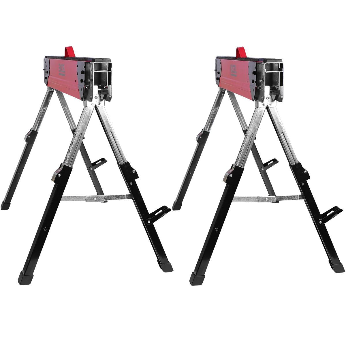 Excel Steel Sawhorse Heavy Duty Adjustable Legs Twin Pack 1178Kg Capacity Item Condition Damaged Box