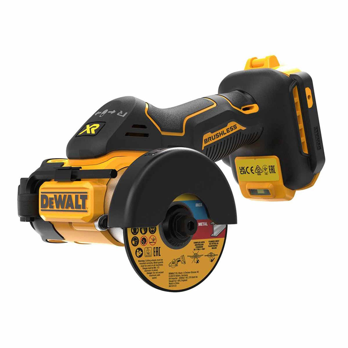 Dewalt DCS438NT 18V XR Brushless 76mm Cut Off Saw with 1 x 5.0Ah Battery Charger & Case