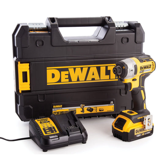 Dewalt DCF887M1 18V Brushless Impact Driver with1 x 4.0Ah Battery Charger & Carry Case