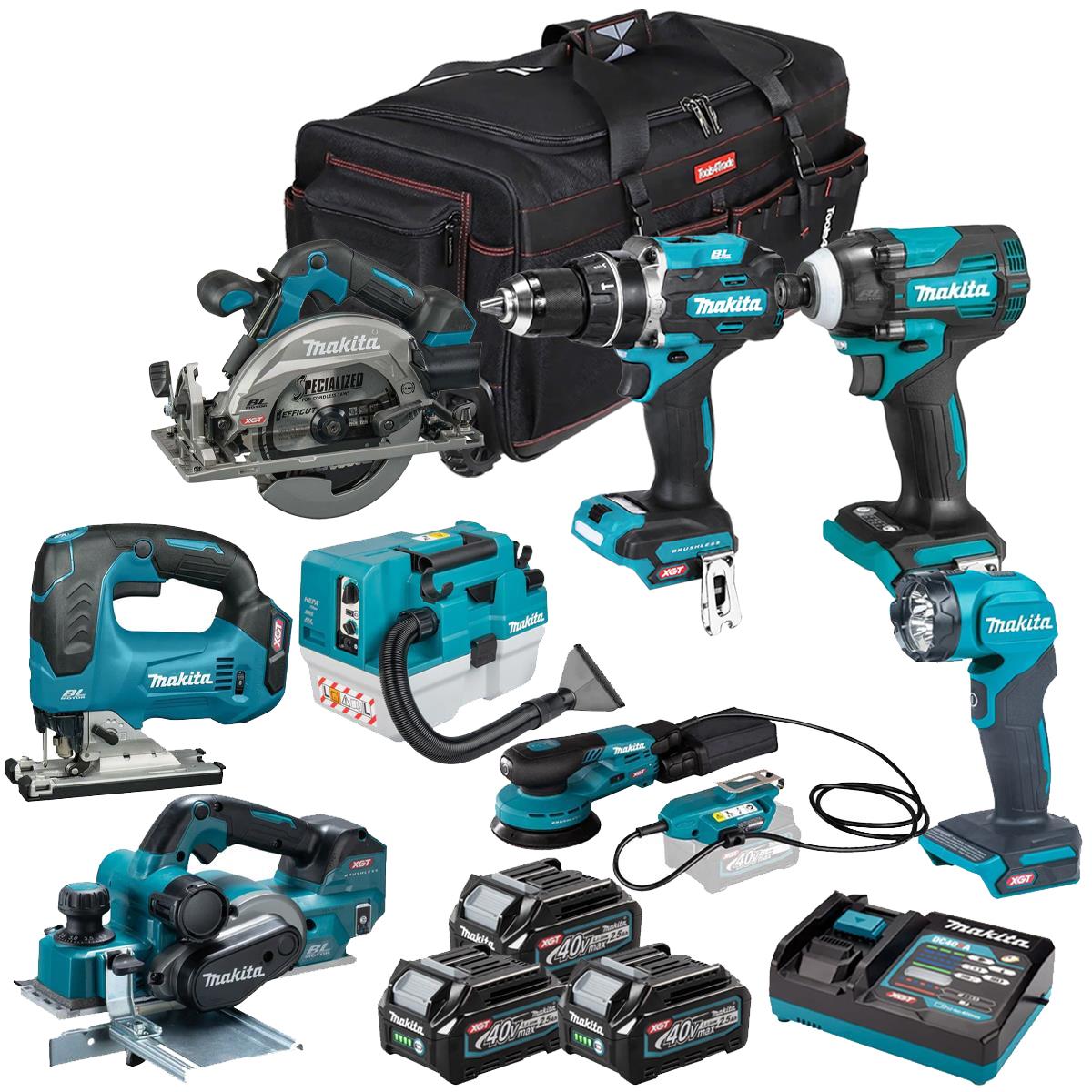 Makita 40V 7 Piece Combo Kit with 3 x 2.5Ah Batteries & Charger T4TKIT-6619