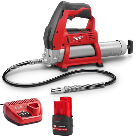 Milwaukee M12GG-0 12V Cordless Grease Gun with 1 x 2.5Ah Battery & Charger