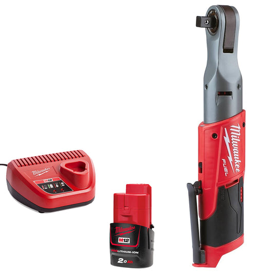 Milwaukee M12FIR12-0 12V FUEL 1/2" Impact Ratchet with 1 x 2.0Ah Battery & Charger