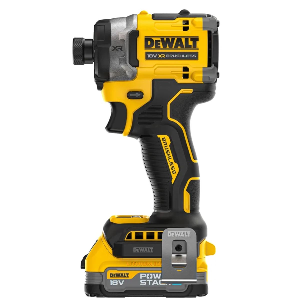 Dewalt DCF860E2T 18V Brushless Impact Driver 2 x 1.7Ah POWERSTACK Battery Charger with 37 Piece Bit Set