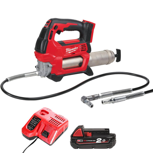 Milwaukee M18GG-0 18V M18 Cordless Grease Gun with 1 x 2.0Ah Battery & Charger