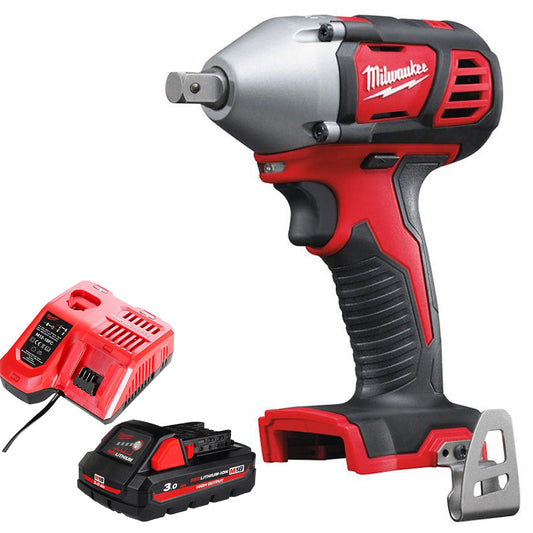 Milwaukee M18BIW12-0 18V Compact 1/2" Impact Wrench with 1 x 3.0Ah Battery & Charger