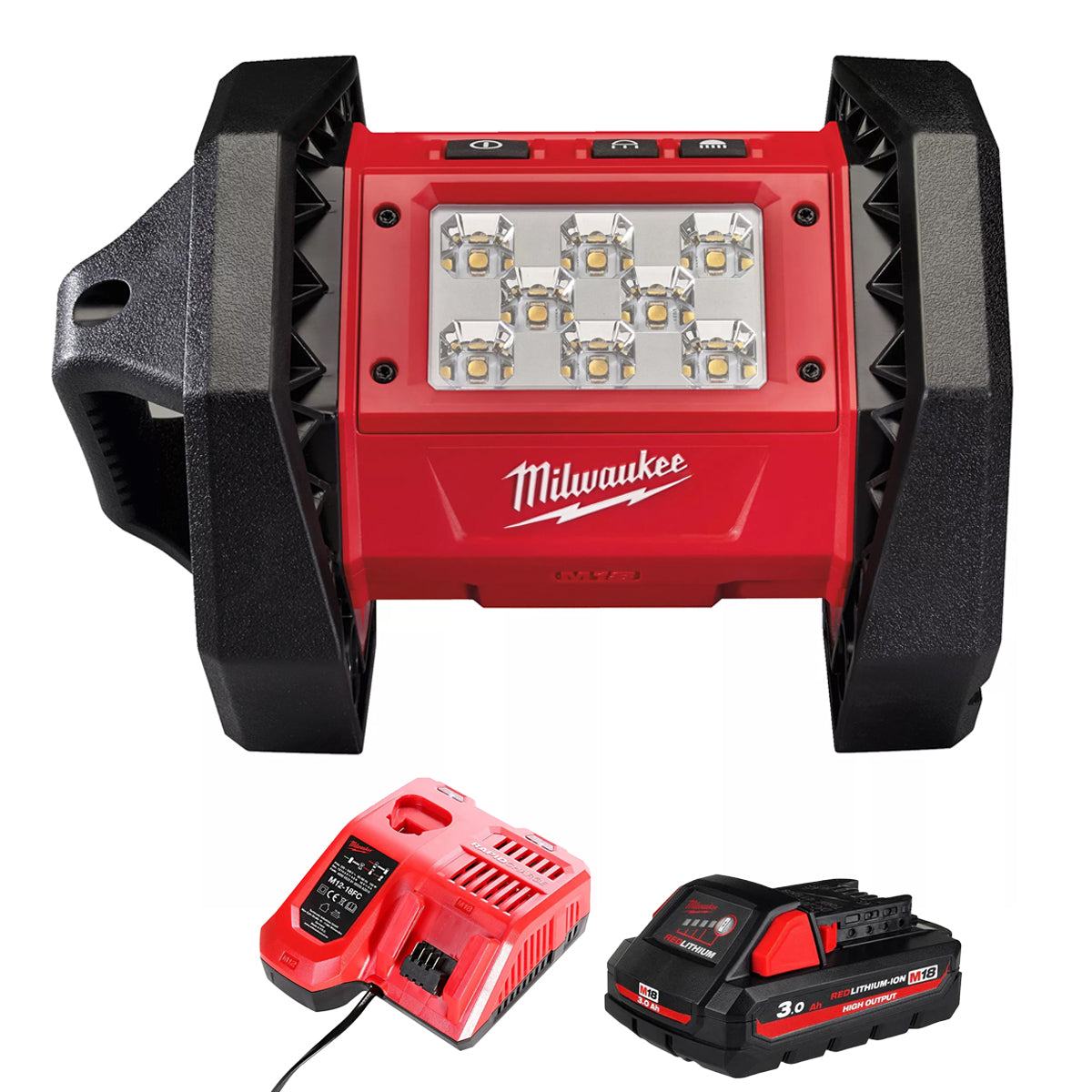 Milwaukee M18AL-0 18V LED Area Light with 1 x 3.0Ah Battery & Charger