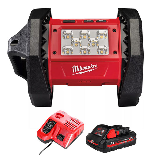 Milwaukee M18AL-0 18V LED Area Light with 1 x 3.0Ah Battery & Charger