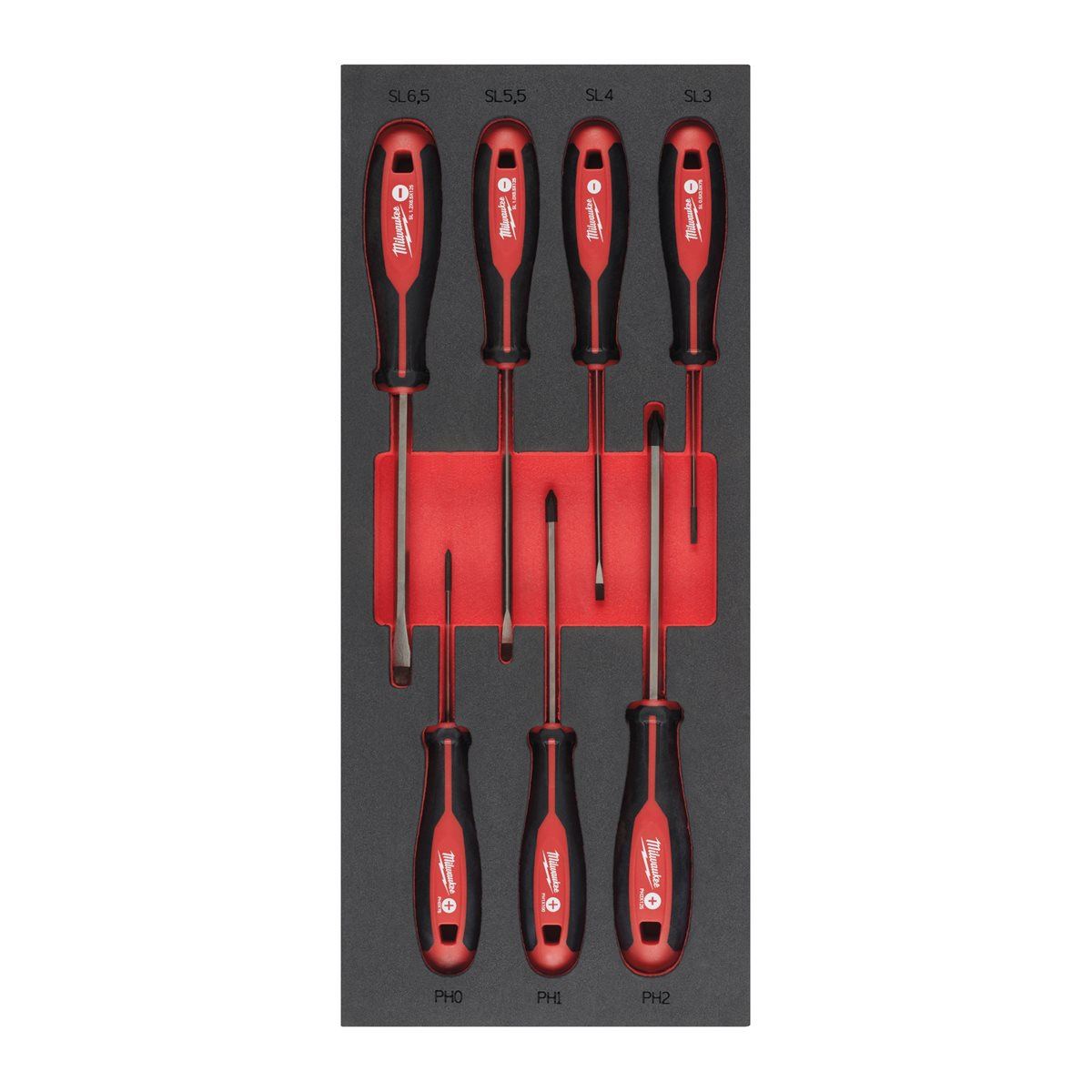 Milwaukee 7 Piece Slotted & Phillips Tri-Lobe Screwdriver Set in Foam Insert 4932492394
