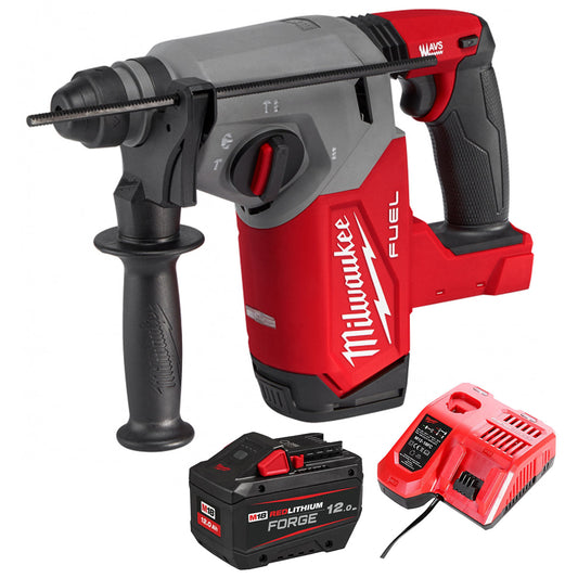 Milwaukee M18FH-0 18V Fuel 4-Mode SDS+ Brushless Hammer Drill with 1 x 12.0Ah Battery & Charger