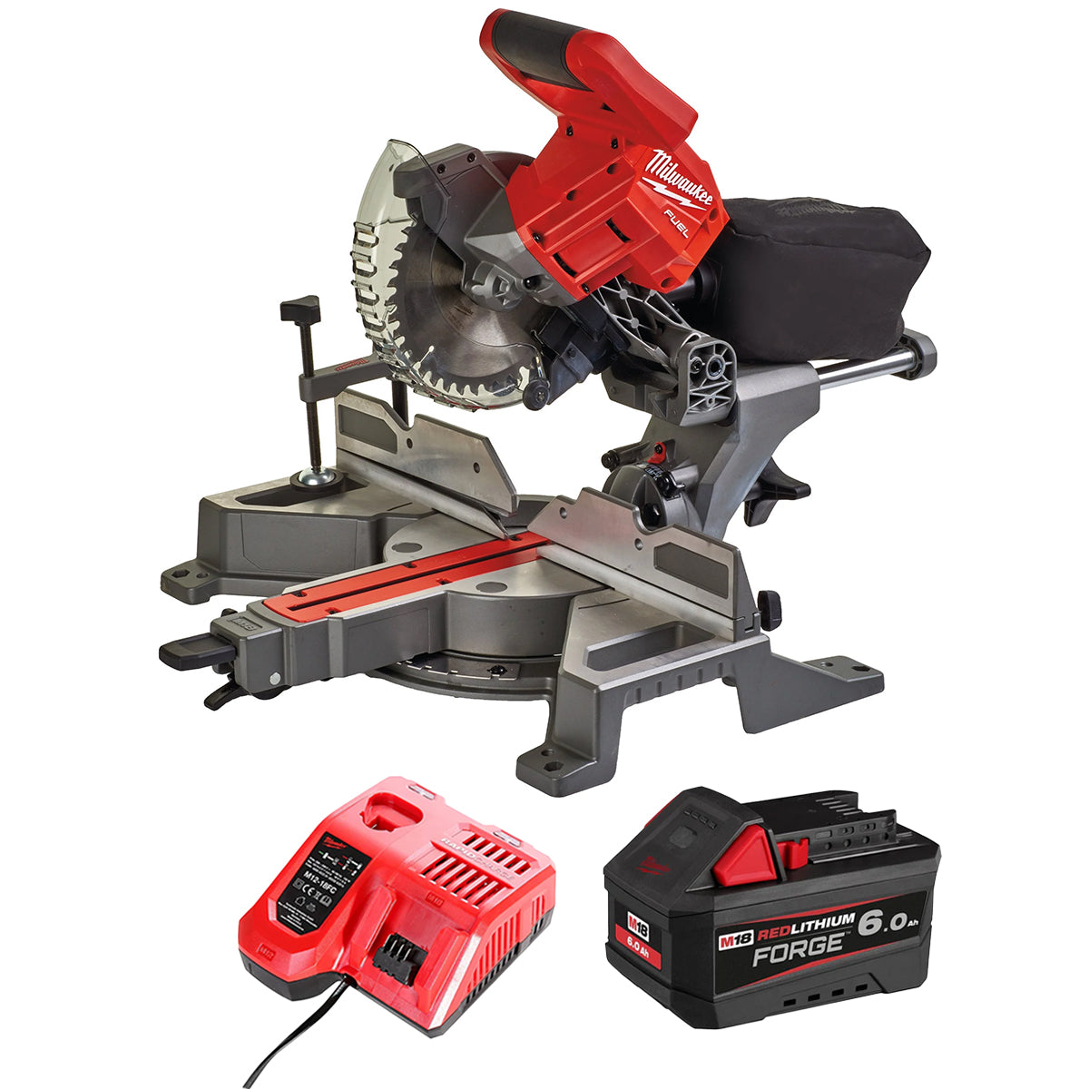 Milwaukee M18FMS190-0 18V Fuel Brushless 190mm Mitre Saw with 1 x 6.0Ah Battery & Charger
