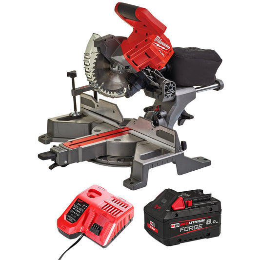 Milwaukee M18FMS190-0 18V Fuel Brushless 190mm Mitre Saw with 1 x 8.0Ah Battery & Charger