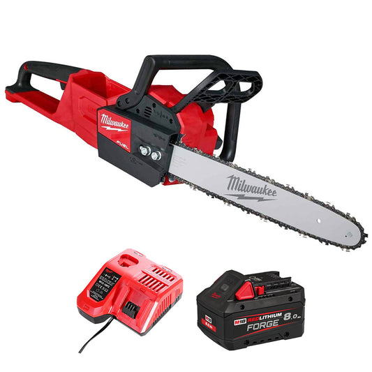 Milwaukee M18FCHS-0 18V Fuel Brushless Chainsaw with 1 x 8.0Ah Battery & Charger