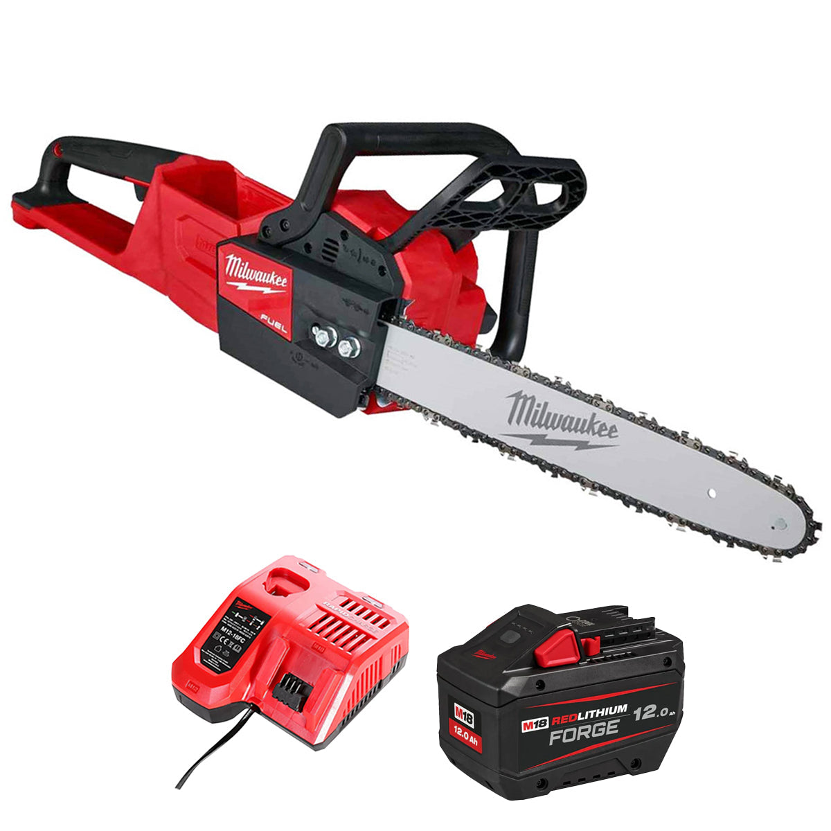 Milwaukee M18FCHS-0 18V Fuel Brushless Chainsaw with 1 x 12.0Ah Battery & Charger