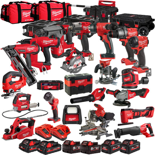 Milwaukee 18V 22 Piece Power Tool Kit with 6 x Batteries T4TKITM - 18479