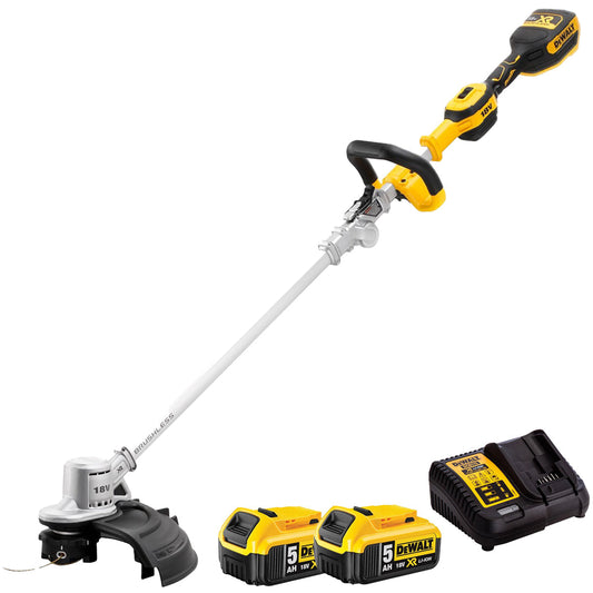Dewalt DCMST561N 18V XR Brushless String Trimmer with 2 x 5.0Ah Battery & Charger