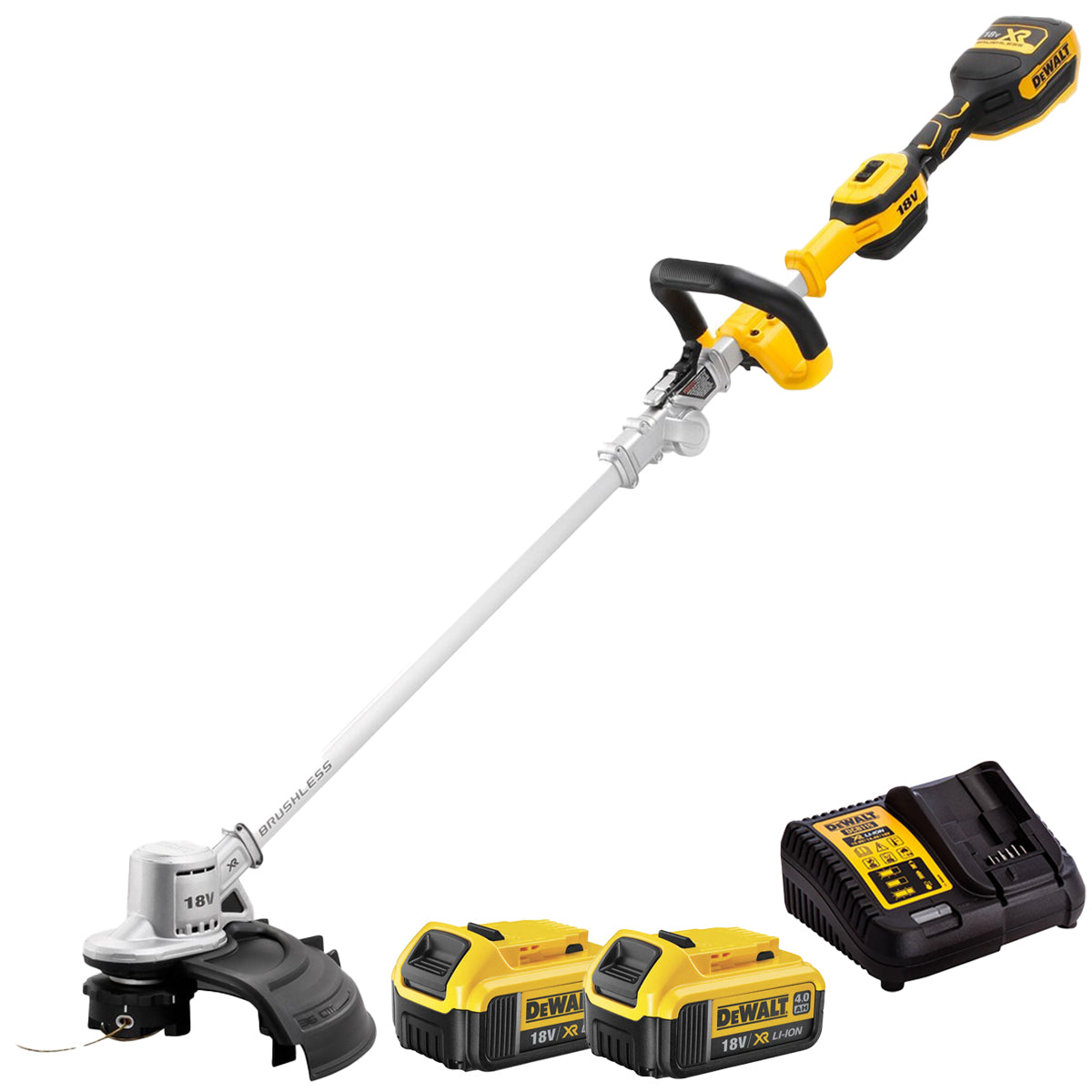 Dewalt DCMST561N 18V XR Brushless String Trimmer with 2 x 4.0Ah Battery & Charger