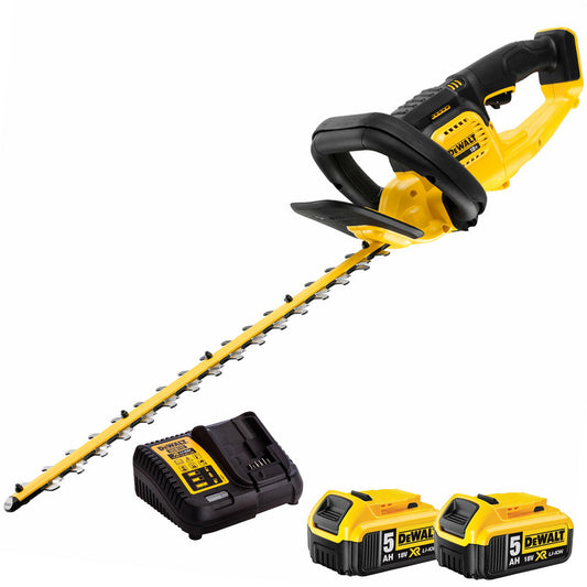 Dewalt DCMHT563N 18V 550mm Hedge Trimmer with 2 x 5.0Ah Battery & Charger