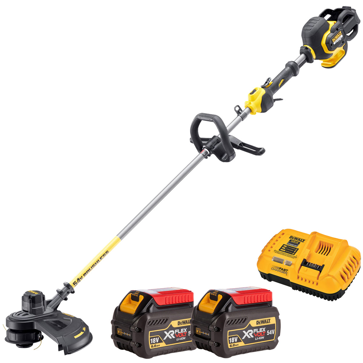 Dewalt DCM571N-XJ 54V Flexvolt Brushless Trimmer Cutter with 2 x 6.0Ah Battery & Charger