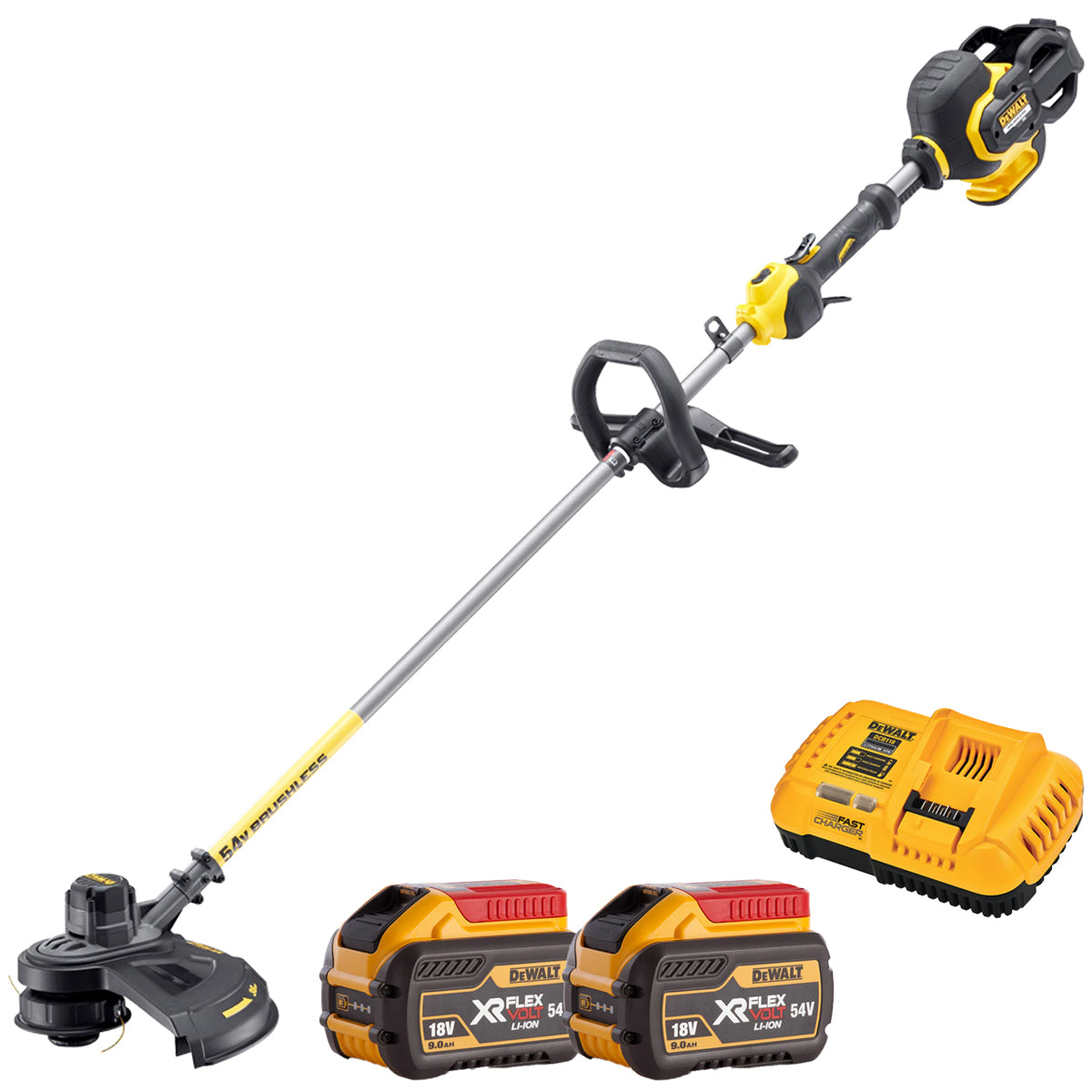 Dewalt DCM571N-XJ 54V Flexvolt Brushless Trimmer Cutter with 2 x 9.0Ah Battery & Charger