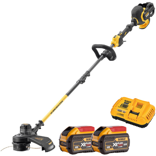 Dewalt DCM5713N-XJ 54V Flexvolt Brushless Split Shaft String Trimmer with 2 x 9.0Ah Battery & Charger