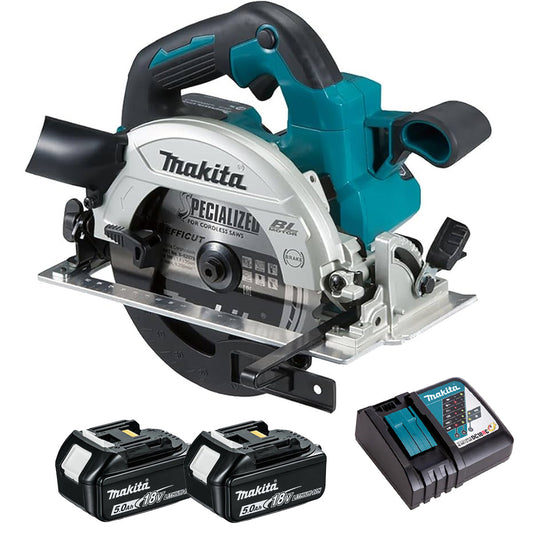 Makita DHS660Z 18V Brushless 165mm Circular Saw with 2 x 5.0Ah Battery & Charger
